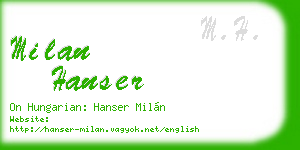 milan hanser business card